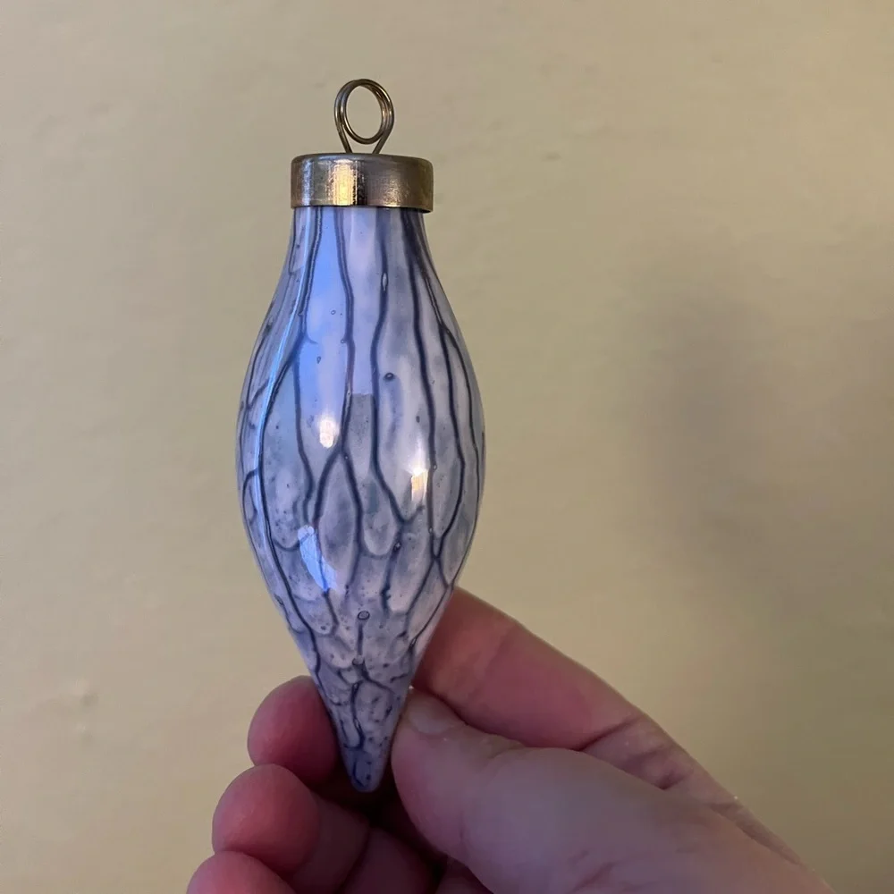 Vintage Glass Ornaments, Floral and Blue Swirl